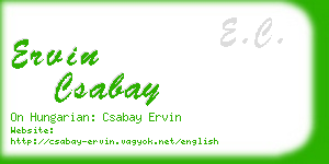 ervin csabay business card